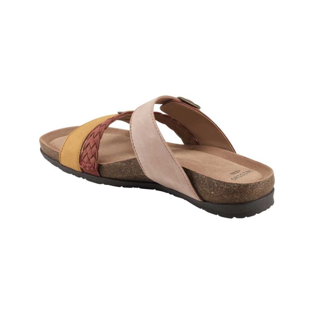 EARTH ORIGINS Womens Beige Oleen Toe Wedge Slip On Leather Slide Sandals 9.5 M - Picture 2 of 4